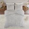Edge Collections - 36" x 20" - Gray - Veronica King Tufted Cotton Duvet Cover Set - 3 Piece